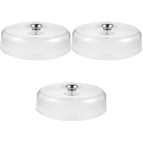 3Pièces Couvre-Gâteaux Transparent Acier Inoxydable 2