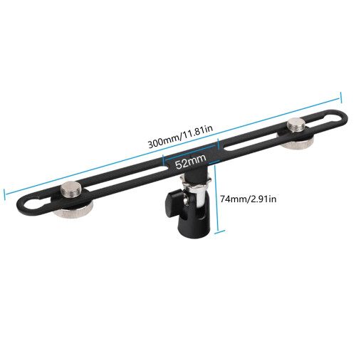 Suporte de extensão para microfone com espaçamento ajustável para microfone duplo com braço estéreo. 2