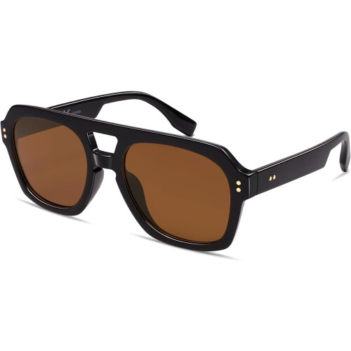 Γυαλιά ηλίου Aviator με πολωτικό ρετρό πάχος για γυναίκες και άνδρες, μεγάλα 1