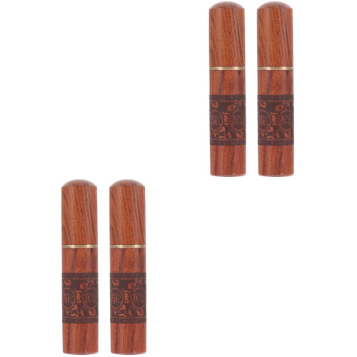 4Pcs Sewing Needle Container Wooden Storage Box Khaki for Needlework 2