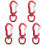 5Pcs Sturdy Red Quick-Hanging Buckle Outdoor Multifunctional Key Chain 2