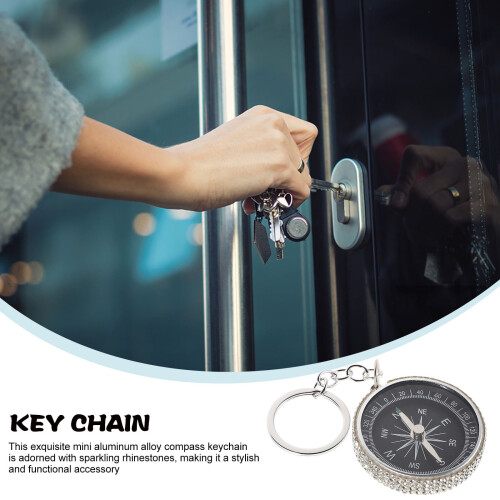 Aluminum Alloy Compact Compass Keychain for Hiking and Camping with Precise Navigation Tool 2
