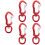 5Pcs Sturdy Red Quick-Hanging Buckle Outdoor Multifunctional Key Chain 6