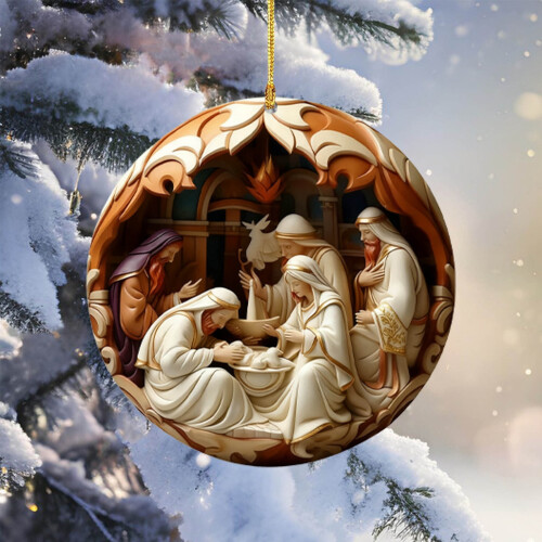 Krippenfigur als religiöser Weihnachtsbaumschmuck 2