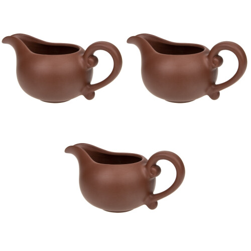 3Pcs Chocolate Ceramic Creamer Jug for Coffee Table and Restaurant 1