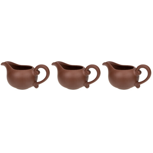 3Pcs Chocolate Ceramic Creamer Jug for Coffee Table and Restaurant 2