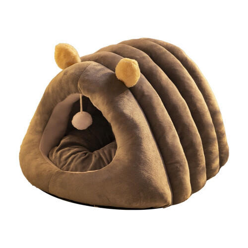 Cat Bed Warm Plush Semi-Enclosed 1 Piece 1