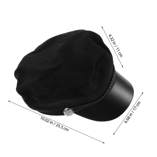 Vintage Unisex Hat Sort Uld 1 stk. 1