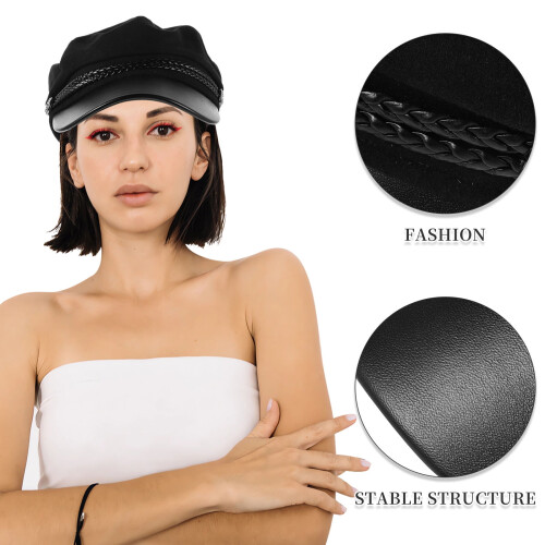Vintage Unisex Hat Sort Uld 1 stk. 2