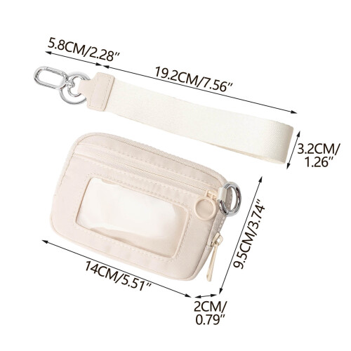 Women's Mini Waterproof Zip Wristlet Wallet with Keychain 1