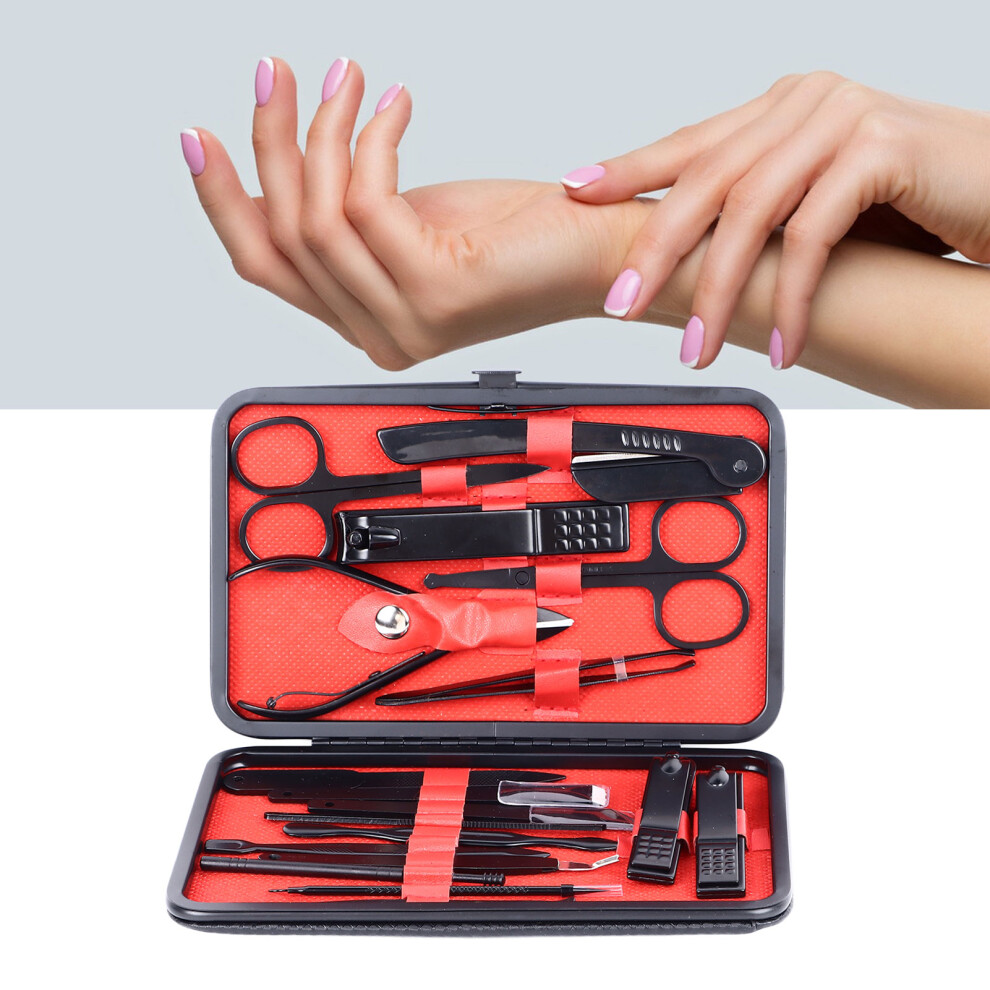 18Pcs Stainless Steel Nail Clipper Set, Manicure Pedicure Kit 16x10cm