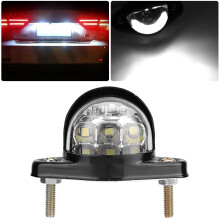 12V 6-LED Number Plate Light Reflector for Truck Trailer Lorry Black