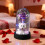 LED Rose Bear Night Light with Blue Preserved Flower and 4