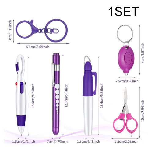 Σετ στυλό νοσοκόμας 6 σε 1 με ανασυρόμενο φακό και ψαλίδι 1