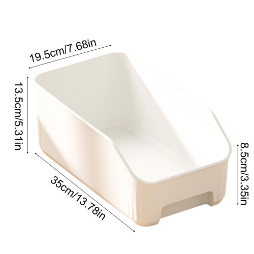 Plastic Storage Cabinet Box for Kitchen – Open Access, Space-Saving, Rounded Edges, Beige/White/Clear, 37x17x13.5cm 2