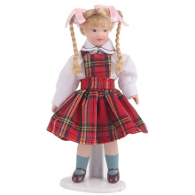 Dollhouse Miniature Figure with Standing Bracket, Easy to Wear and Wash Adorable Gifts Collection, Exercises Imagination Porcelain Model for1: 12