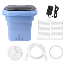 Foldable Design Portable Washer, Mini Washing Machine with Soft Drying Function, Compact Bucket Unit with Drain Basket and High Speed Motor,
