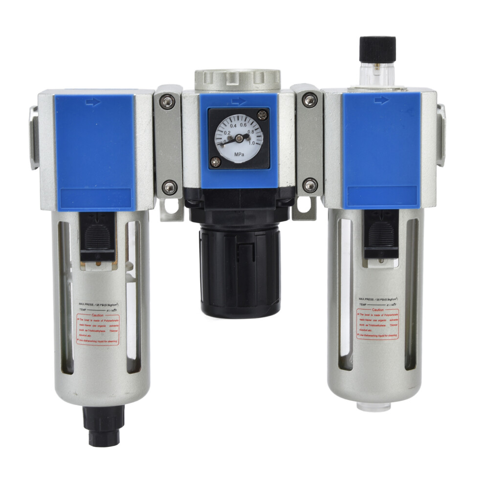 Air Filtration Unit For Pneumatic Applications, Water Separator With Compressed Air Filter Regulator Combo And Accurate Reading Gauge, Supports Oil 9071309307672