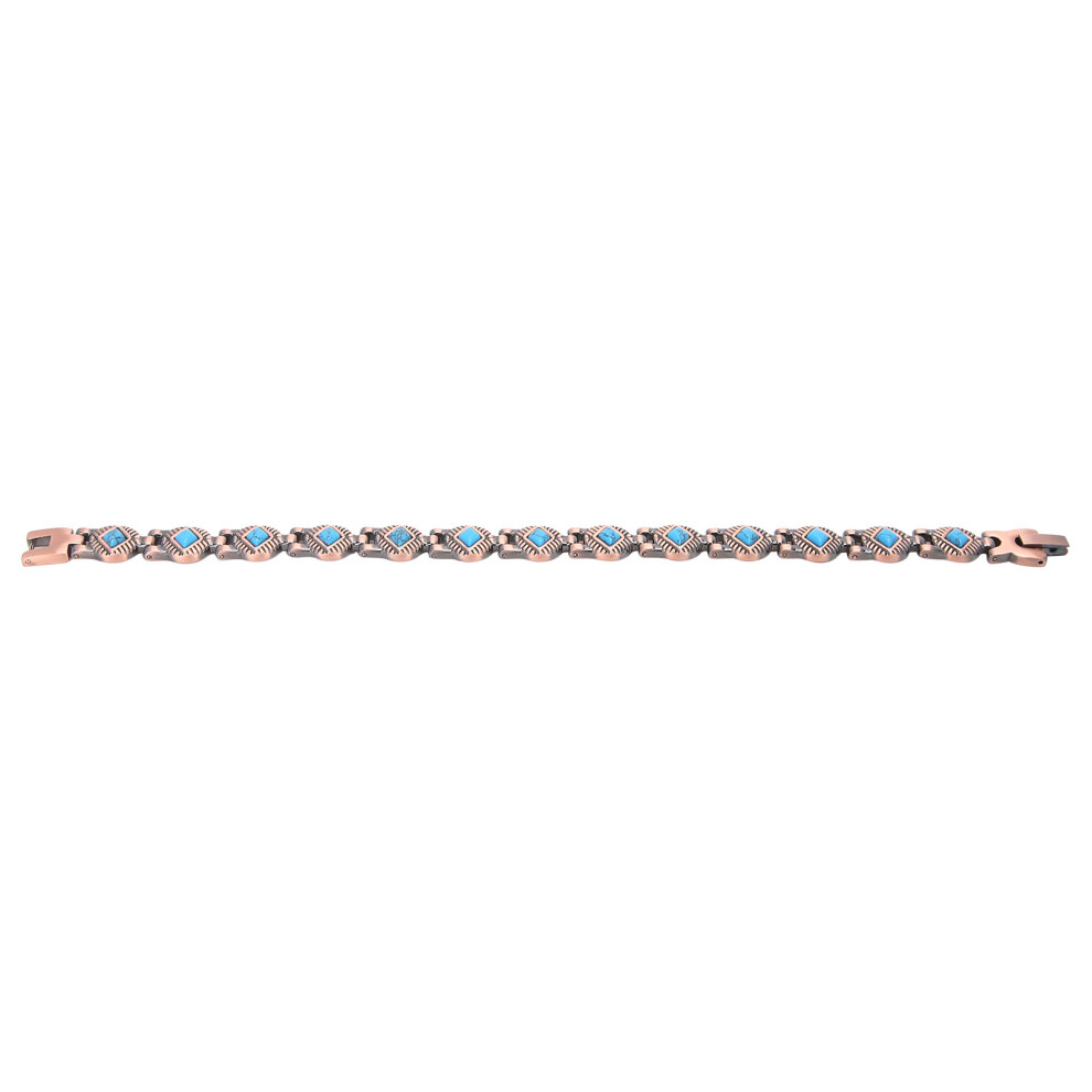 Turquoise Gemstone Copper Bracelet, Pure Copper With Lighting Up Life Energy And Magnetic Bracelet Design, Magnetic Bracelet For Women With
