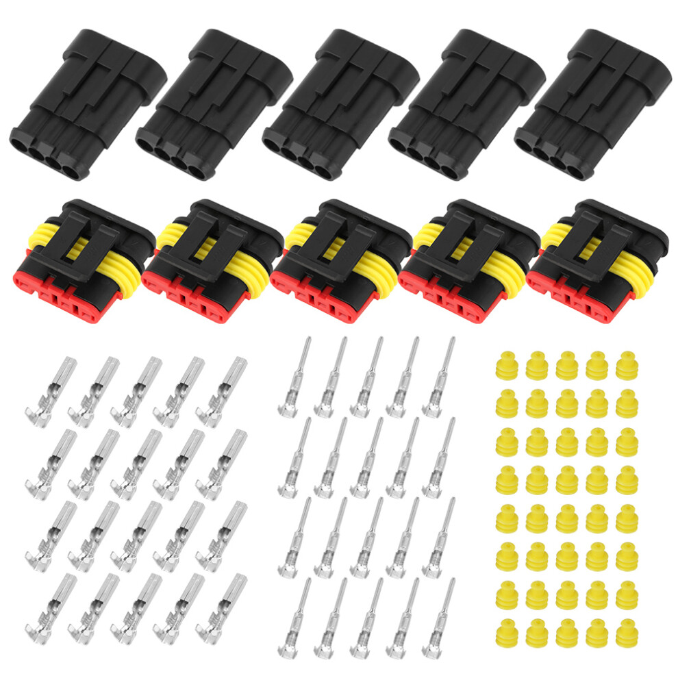 4Pin Female Automotive Connector For Precision Wiring, Terminal-Based Connector Harness With Weather Pack Shroud Housing, Sealed Waterproof 9071309307207