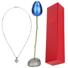 Gioielli a forma di cuore per lei, collana con ciondolo a forma di cuore ispirata alla pietra portafortuna con dettagli placcati in rodio, collana