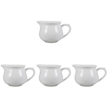 4Pcs White Ceramic Gravy Boats Sauce Dispensers for Bar and Home