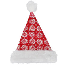 Fine Workmanship Festive Glitter Luxury Santa Hat Premium Plush Soft High-Density Plush Fabric Soft Lining Eye-Catching Sequins Warm Double Layer