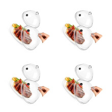 8Pcs Transparent Cake Dome Covers Smoking Lids for Snacks