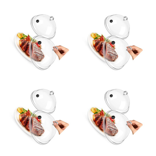8Pcs Transparent Cake Dome Covers Smoking Lids for Snacks