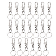 DIY Crafts Keychain Rings Metal Swivel Clasps Snap Hooks Anti Rust Zinc Alloy Lanyard Clips Solid and Durable for Jewelry Making (20PCS)