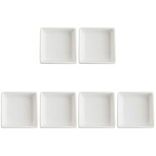 6Pièces Assiettes À Sauce Carrées Blanches En Céramique Pour Cuisine