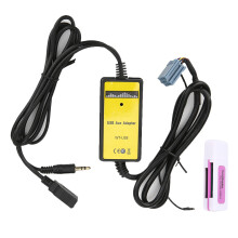 Direct Connection USB AUX CD Changer Car Audio Input Adapter Charge Cable Steering Wheel Control Plug & Play Installation Compatible With Honda