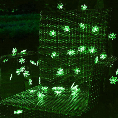 Solar-Schneeflocken-Lichterkette, wasserdicht, 8 Modi 2