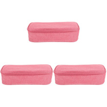 3Pcs Pink Electronic Organizer Bags Durable Fabric Storage for Travel