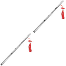 2Pcs Stainless Steel Chinese Flute Portable Beginner Student Silver