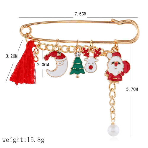 Juego de broches navideños para cinturón – Con cuentas, 5 piezas 2