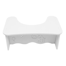 Tabouret Pied Toilette Blanc Robuste En PVC Pour Salle De Bain