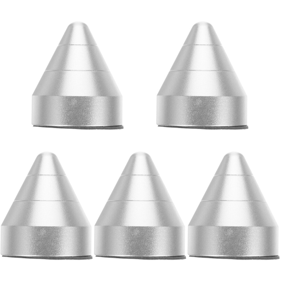 5Pcs Car Rear Bumper Cone Spikes Aluminum Car Exterior Decor Silver 3711780837744
