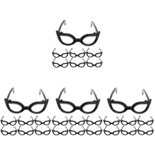 400Pcs Mini Black Doll Glasses for Crafts Kids Play Accessories