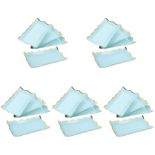20Pièces Plateaux Jetables Bleus Pour Gâteaux, Fruits Biscuits