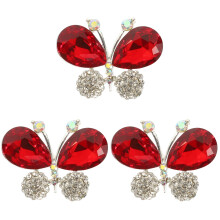3Pcs Red Rhinestone Applique Patches for Clothing Shoes Handbag Decor