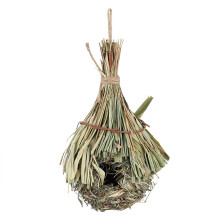 Birds Accessories for Aviary, Natural Style Nesting Habitat Handmade Grass Weaving Bird Nest Bed from Natural Bamboo Leaves Comfortable Hanging Woven