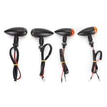 Bright LED Lighting Motorcycle Turn Signals Vintage Bullet-Shaped Design Universal Compatibility High Flexible Rubber Design Weatherproof Easy To