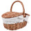 2Pcs Hand-Woven Basket Light Brown Portable Storage Container for Home 1