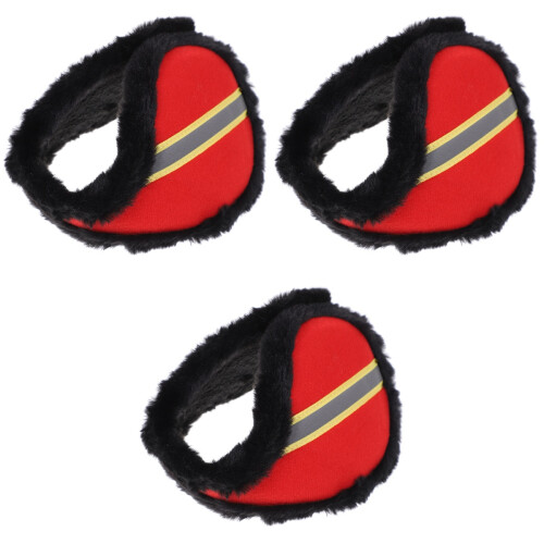 3Pcs Red Plush Winter Earmuffs Comfortable Thermal Ear Covers 1