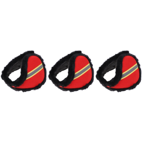 3Pcs Red Plush Winter Earmuffs Comfortable Thermal Ear Covers 2