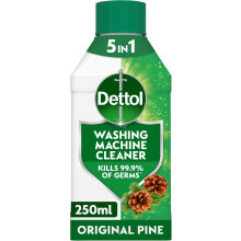 (250 ml (Pack of 1)) Dettol Washing Machine Cleaner 250ml – Pine Scent, Antibacterial, Removes Limescale, Odours & Hidden Dirt, Kills 99.9% Bacteria