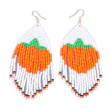 Tribal Dangle Earrings, Fringe Drop Earrings, Handcrafted Long Beaded Tassel Earrings with Bohemian Statement Design, Lightweight Eco Friendly Seed