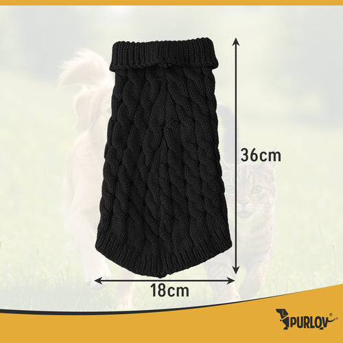 Hunde-/Katzenpullover, Schwarz, Größe L, Winterwärme 1