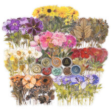 Pressed Flower Theme Stickers Set (320 Pieces) Dried Flowers Resin Stickers Decals Floral Botanical Journaling Stickers